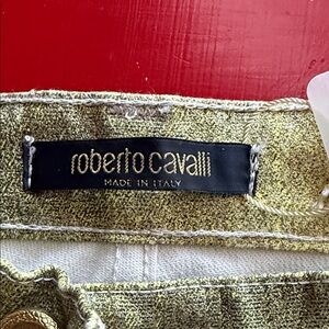 Roberto Cavalli Metallic Gold Jeans